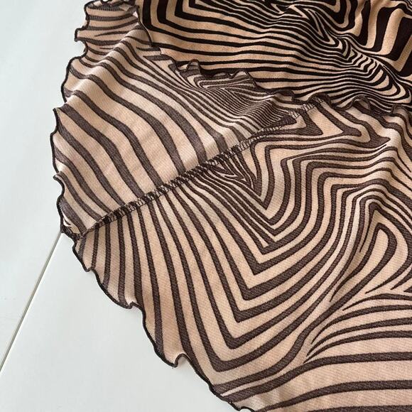 handmade tan and brown retro abstract mesh bandeau - Picture 7 of 7